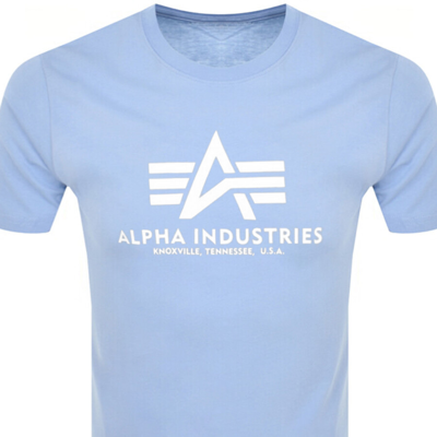 Shop Alpha Industries Logo T Shirt Blue