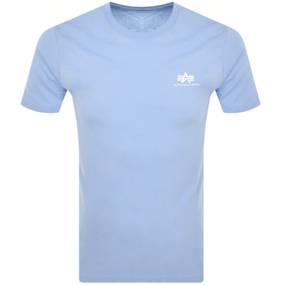 Shop Alpha Industries Basic Logo T Shirt Blue