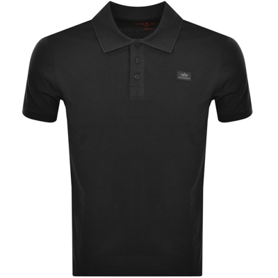 Shop Alpha Industries X Fit Polo T Shirt Black