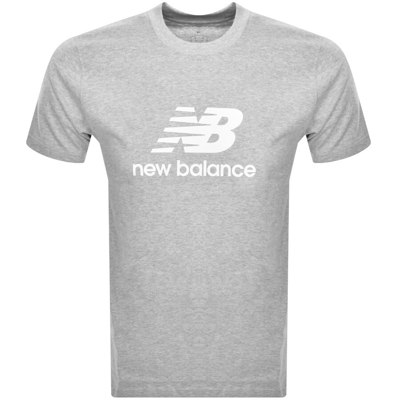 Shop New Balance Sport Essentials Logo T Shirt Grey
