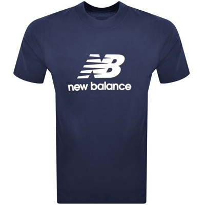 Shop New Balance Sport Essentials Logo T Shirt Navy