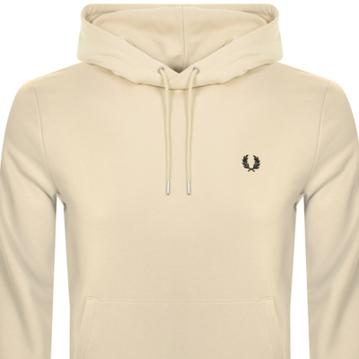 Shop Fred Perry Tipped Logo Hoodie Oatmeal In Cream