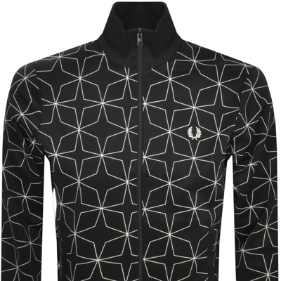 Shop Fred Perry Geometric Track Top Black