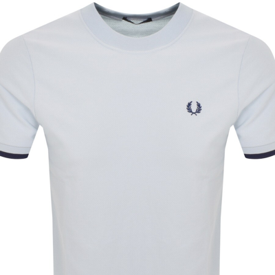 Shop Fred Perry Tipped Cuff Pique T Shirt Blue