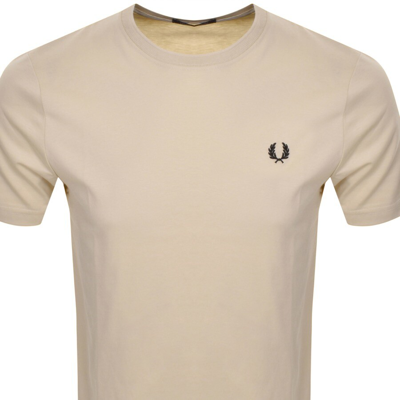 Shop Fred Perry Crew Neck T Shirt Beige