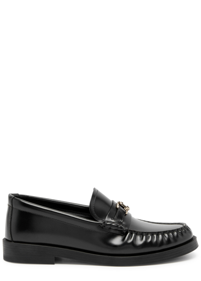Shop Jimmy Choo Addie Leather Loafers In Black