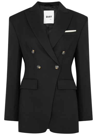 Shop Day Birger Et Mikkelsen Elenora Wool-blend Blazer In Black