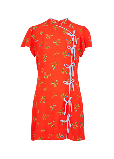 Shop Kitri Harlow Floral-print Mini Dress In Red