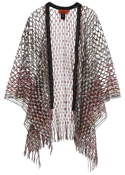 Shop Missoni Metallic-weave Open-knit Scarf In Black