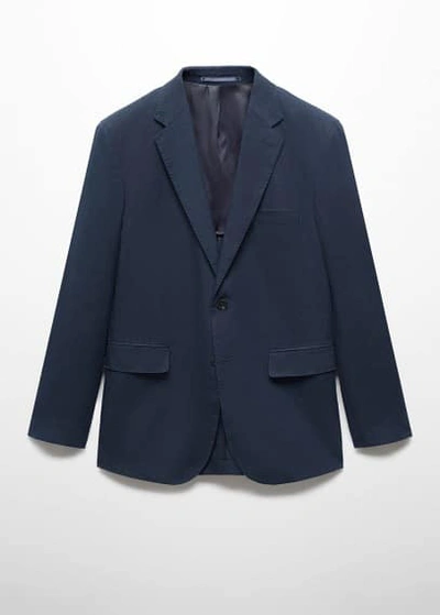 Mango Veste In Bleu Marine Foncé