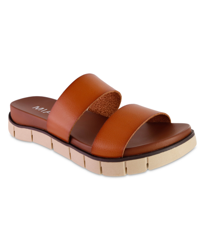 Shop Mia Women's Elori Slip-on Sandals In Cognac Leather