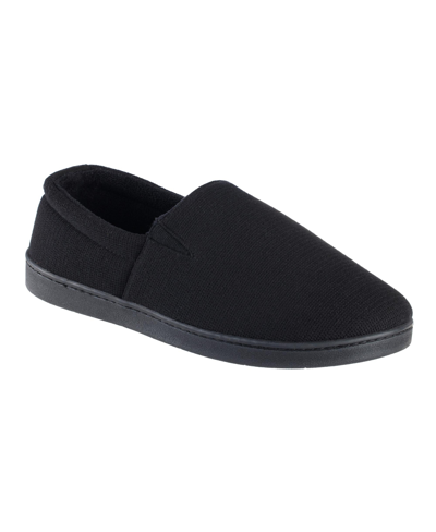 Shop Isotoner Men's Textured Knit Kai Closed Back Slippers With Gel-infused Memory Foam In Black