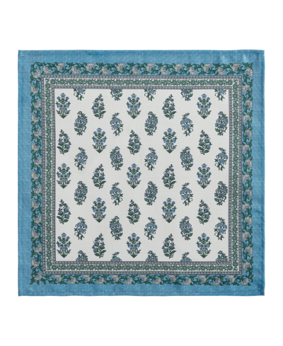 Elrene Tropez Block Print Stain Water Resistant Indoor And Outdoor Napkins, Set Of 4 In Multi
