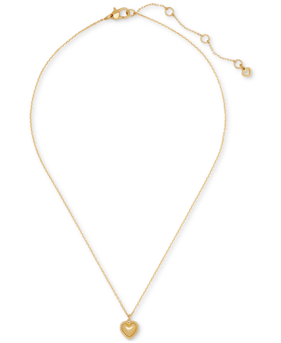 Shop Kate Spade Twisted Frame Heart Pendant Necklace, 16" + 3" Extender In Silver