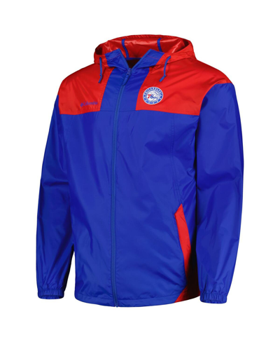 Shop Columbia Men's  Royal Philadelphia 76ers Flash Forward Challenger Full-zip Hoodie