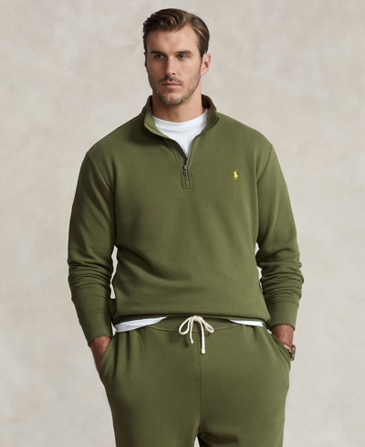 Shop Polo Ralph Lauren Men's Big & Tall Fleece Sweatshirt In Dark Sage