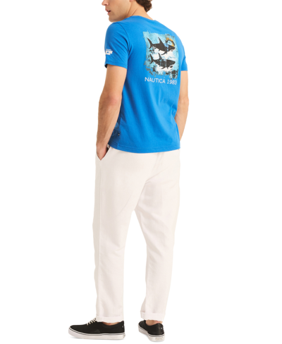 Shop Nautica Shark Week X  Men's Classic-fit Back Graphic T-shirt In Star Sapphire