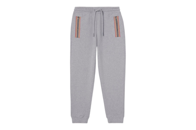Pre-owned Burberry Icon Stripe Detail Cotton Jogging Pants Grey