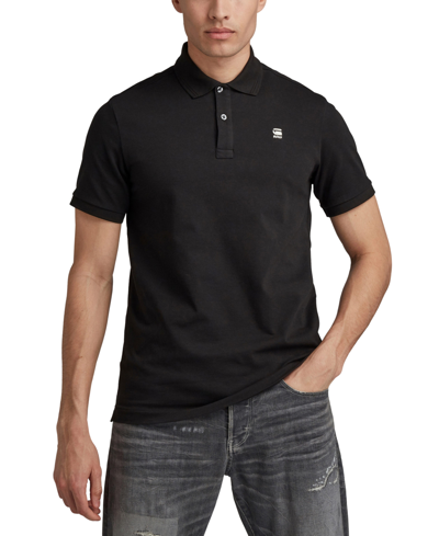 Shop G-star Raw Men's Dunda Slim Fit Short-sleeve Logo Polo Shirt In Dk Black