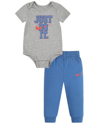 Shop Nike Baby Boys Next Gen Bodysuit And Pants, 2 Piece Set In Star Blue