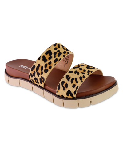 Shop Mia Women's Elori Slip-on Sandals In Brown Leather