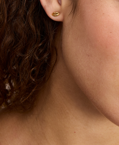 Shop Kate Spade Gold-tone Lip Mini Stud Earrings In Gold.