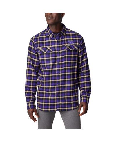 Shop Columbia Men's  Purple Washington Huskies Flare Gun Flannel Long Sleeve Shirt