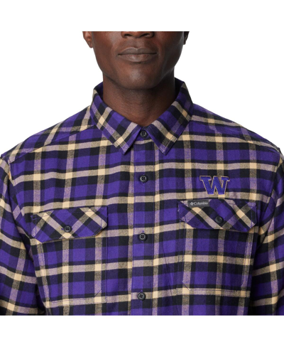 Shop Columbia Men's  Purple Washington Huskies Flare Gun Flannel Long Sleeve Shirt
