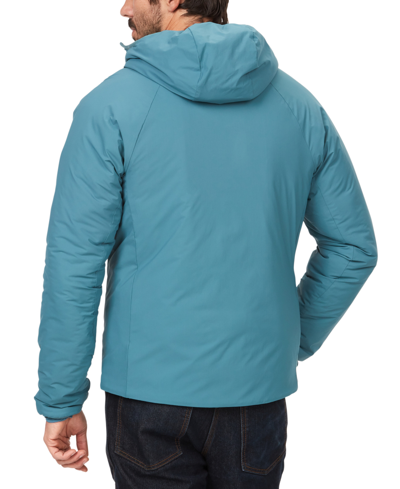 Shop Marmot Men's Novus Hooded Insulated Full-zip Jacket In Moon River