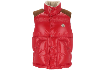 Pre-owned Moncler Ardeche Button-up Down Vest Red