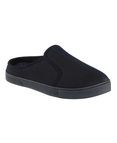 Shop Isotoner Men's Textured Knit Kai Clog Slippers With Gel-infused Memory Foam In Black