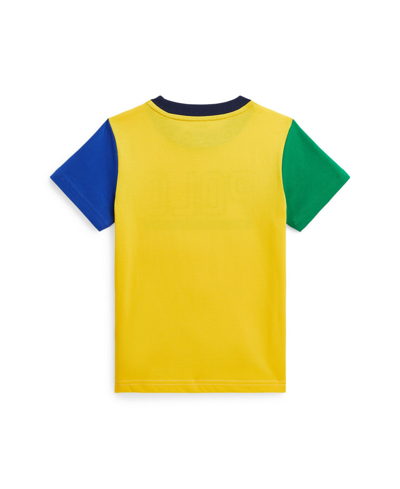 Shop Polo Ralph Lauren Toddler And Little Boys Color-blocked Logo Cotton Jersey T-shirt In Newport Navy Multi