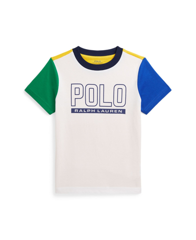 Shop Polo Ralph Lauren Toddler And Little Boys Color-blocked Logo Cotton Jersey T-shirt In Newport Navy Multi