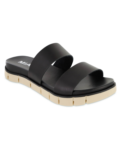 Shop Mia Women's Elori Slip-on Sandals In Black Leather