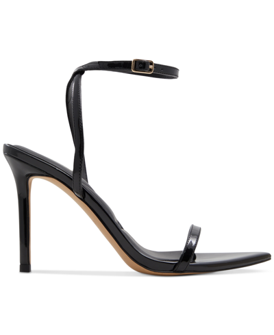 Aldo Tulipa Ankle Strap Pointed Toe Sandal In Black Patent