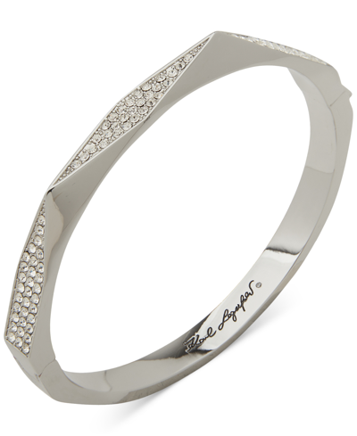 Shop Karl Lagerfeld Pave Geometric Bangle Bracelet In Clear