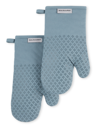 Kitchenaid Asteroid Oven Mitt 2-pack Set, 7" X 12.5" In Fog Blue