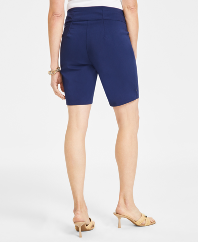 Shop Inc International Concepts Women's Curvy Mid Rise Pull-on Bermuda Shorts, Created For Macy's In Pink Dragonfrui