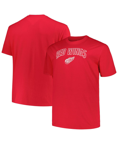 Shop Profile Men's  Red Detroit Red Wings Big And Tall Arch Over Logo T-shirt