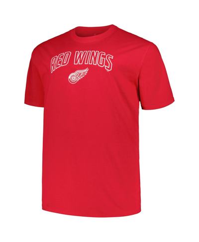 Shop Profile Men's  Red Detroit Red Wings Big And Tall Arch Over Logo T-shirt