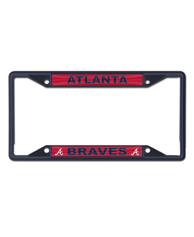 Wincraft Atlanta Braves Chrome Color License Plate Frame In Deep Sea Blue