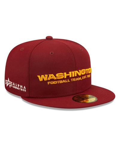 Shop New Era Men's  X Alpha Industries Burgundy Washington Commanders Alpha 59fifty Fitted Hat