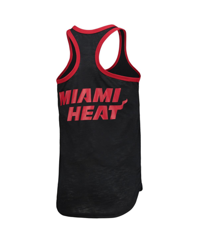 Shop G-iii Sports By Carl Banks Women's  Black Miami Heat Showdown Scoop Neck Racerback Tank Top