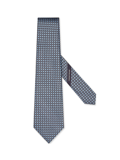 Shop Zegna Light Blue Cinque Pieghe Silk Tie