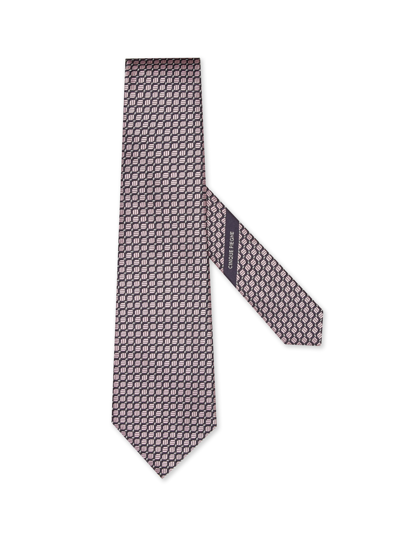 Shop Zegna Pink Cinque Pieghe Silk Tie