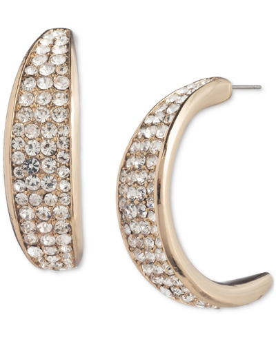 Shop Givenchy Gold-tone Small Pave Crystal C-hoop Earrings