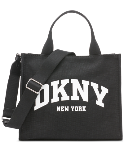 Shop Dkny Hadlee Large Tote In Black,sliver