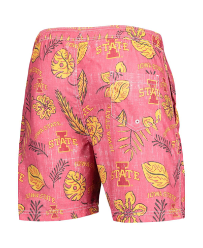 Shop Wes & Willy Men's  Cardinal Distressed Iowa State Cyclones Vintage-like Floral Swim Trunks