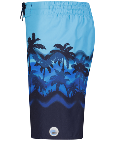 Shop Laguna Big Boys Waved Out Sunset E-board Swim Trunks In Blue Atoll