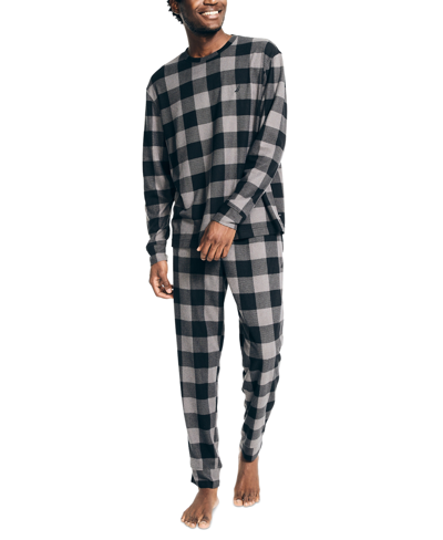 Shop Nautica Men's 2-pc. Relaxed-fit Waffle-knit T-shirt & Pajama Pants Set In Storm Grey